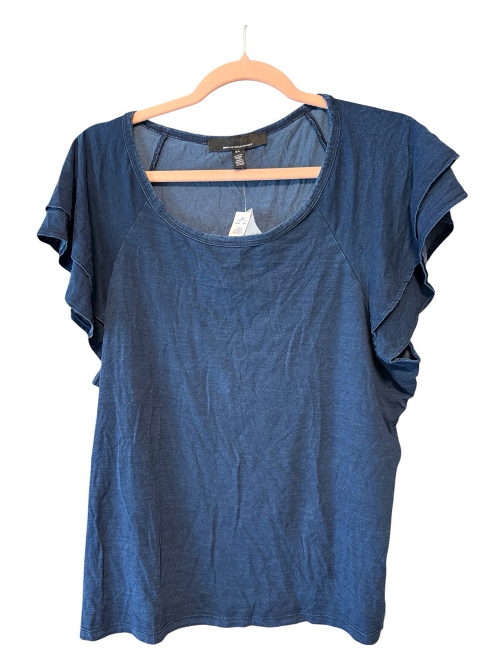 White House Black Market Navy Flutter Sleeve Tee – Size XL – NWT